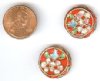 2 18x6mm Red Cloisonné Disks